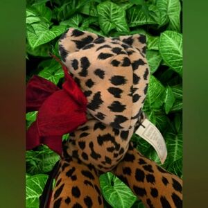 📣Vintage 90s Baxter Martin & Barnett Gifts 14" Leopard Print Stuffed Bean Bear